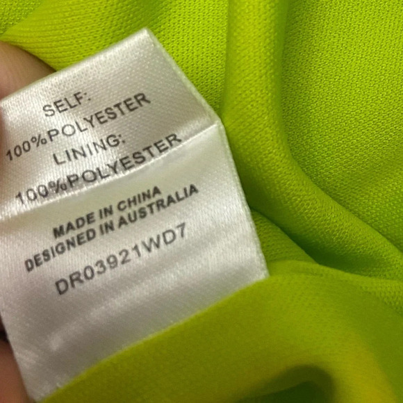 Meshki Maci Crepe Mini Dress Lime Green 21305 - Picture 7 of 9